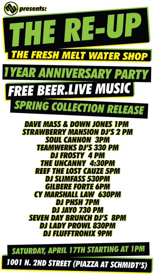 fmw_re-up fmw re up Saturday: Fresh Melt Water Re Up The 1 Year Anniversary